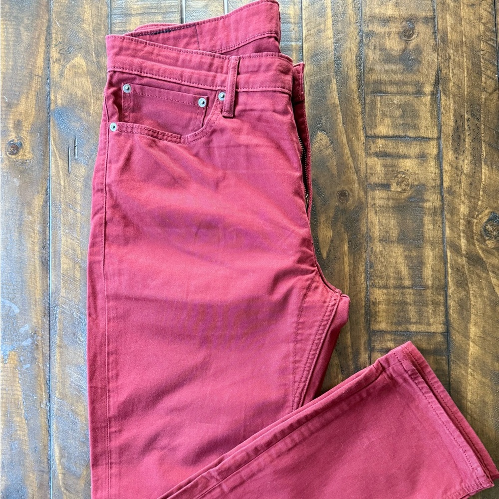 Men's Red Slim Jeans